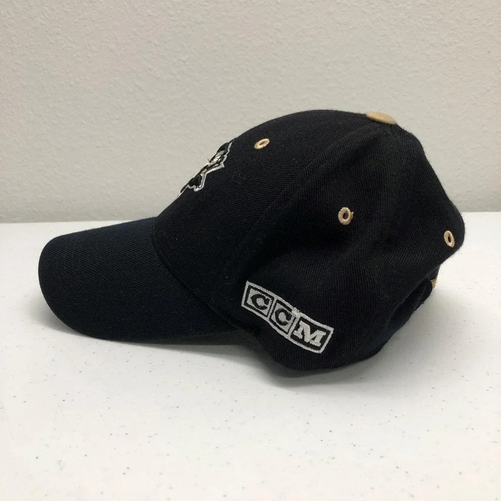 Pittsburgh Penguins Hat Cap Strap Back Mens One Size Black NHL Hockey CCM